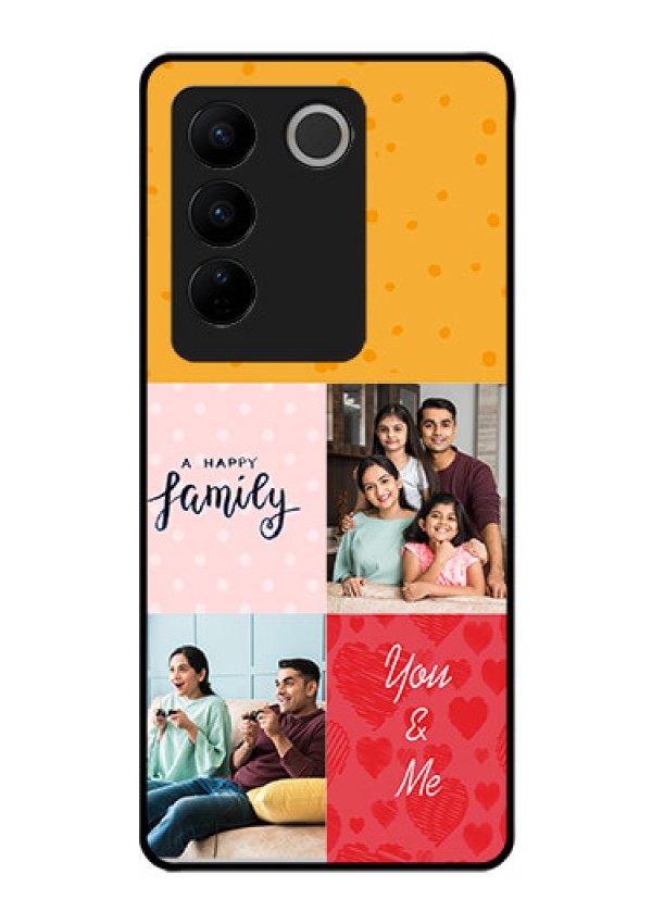 Vivo V27 5G Personalized Glass Phone Case - Images with Quotes Design