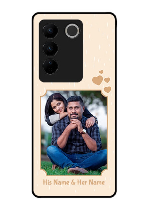Vivo V27 5G Custom Glass Phone Case - with confetti love design