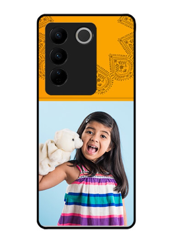Vivo V27 5G Personalized Glass Phone Case - Photo Wedding Design