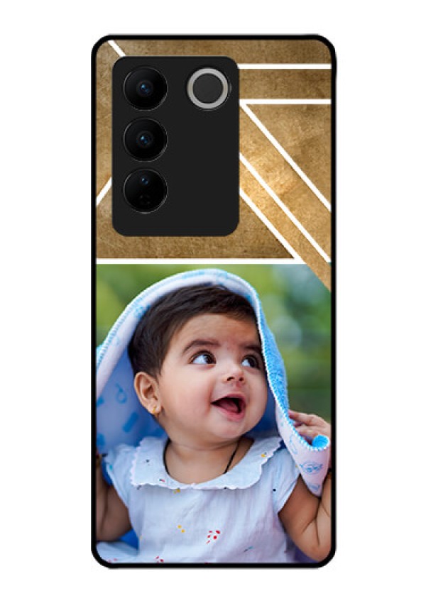 Vivo V27 5G Personalized Glass Phone Case - Gradient Abstract Texture Design