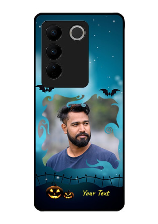 Vivo V27 5G Custom Glass Phone Case - Halloween frame design