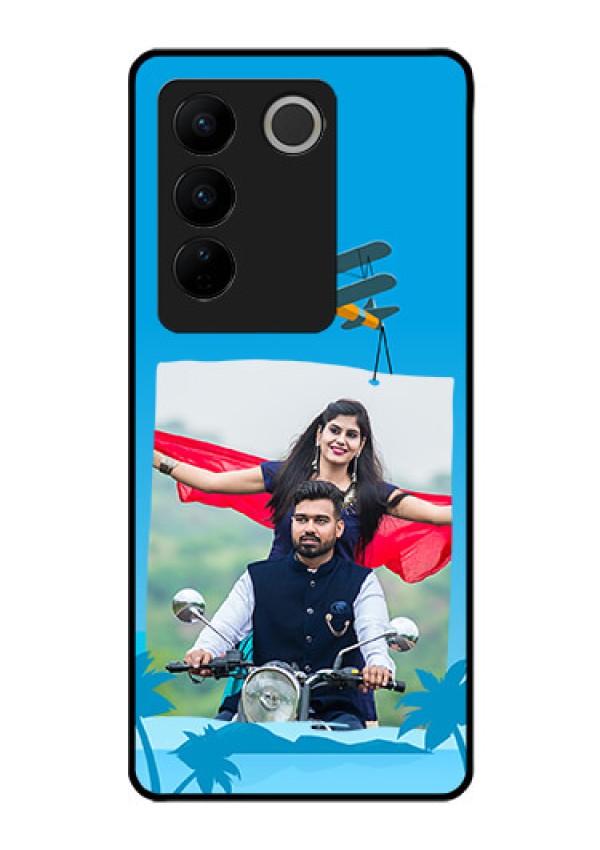 Vivo V27 5G Custom Glass Mobile Case - Traveller Design
