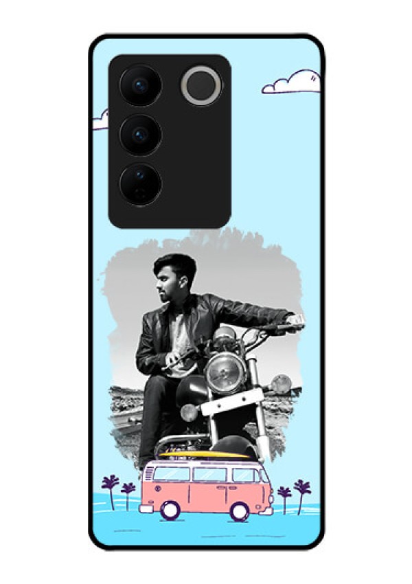 Vivo V27 5G Photo Printing on Glass Case - Travel & Adventure Design