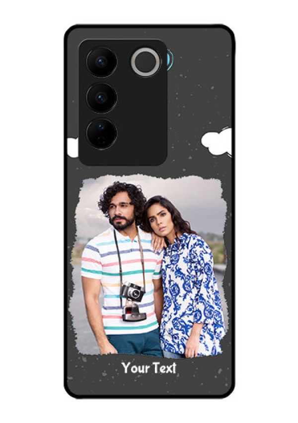Vivo V27 5G Custom Glass Phone Case - Splashes with love doodles Design