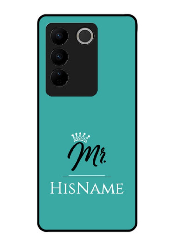 Vivo V27 5G Custom Glass Phone Case Mr with Name