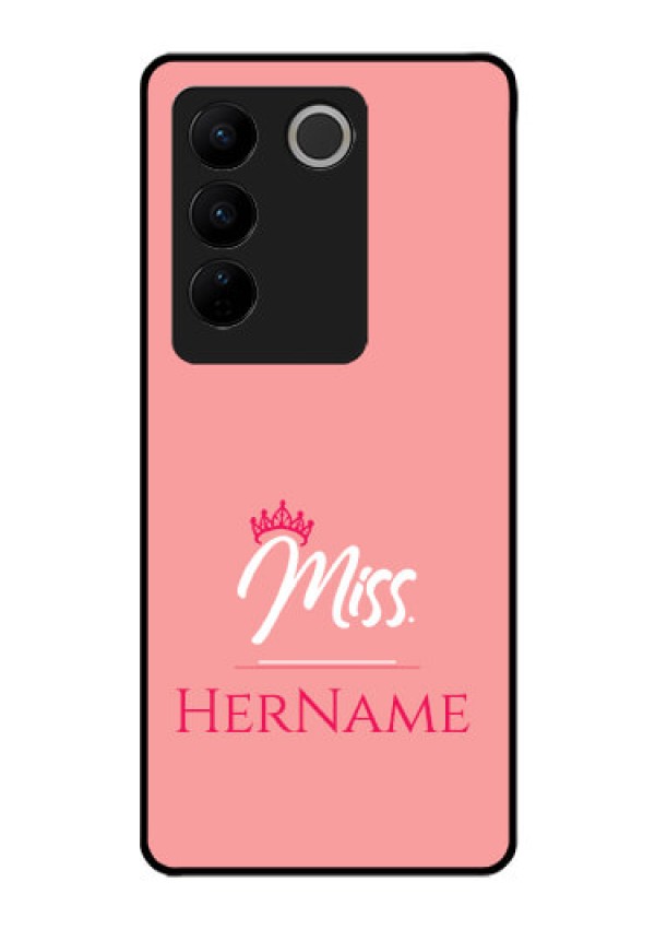 Vivo V27 5G Custom Glass Phone Case Mrs with Name