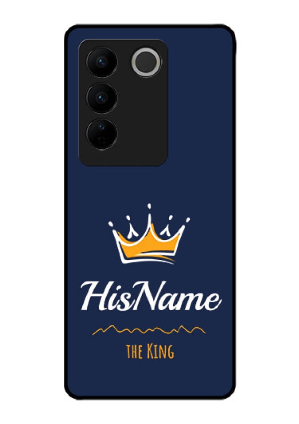 Vivo V27 5G Glass Phone Case King with Name