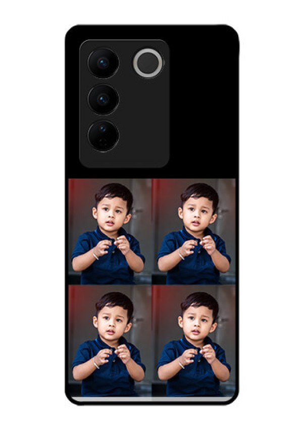 Vivo V27 5G 4 Image Holder on Glass Mobile Cover
