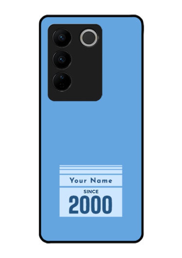 Vivo V27 Custom Glass Mobile Case - Custom Year of birth Design