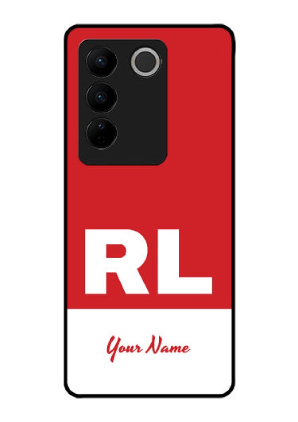 Vivo V27 Personalized Glass Phone Case - dual tone custom text Design