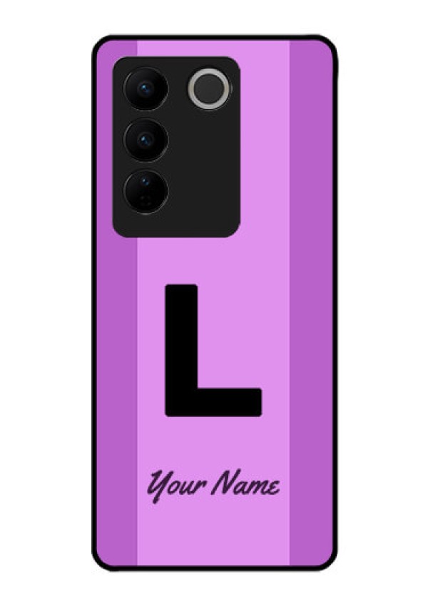 Vivo V27 Custom Glass Phone Case - Tricolor custom text Design
