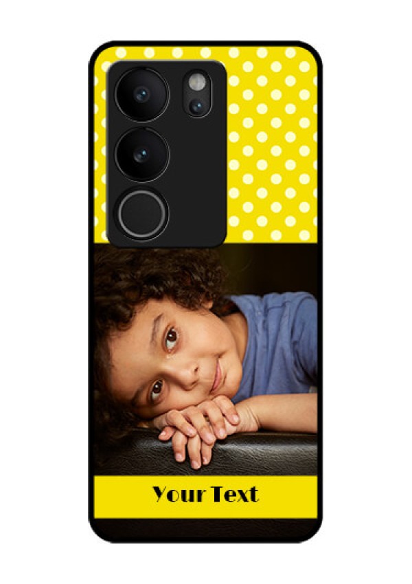 Vivo V29 5G Custom Glass Phone Case - Bright Yellow Case Design