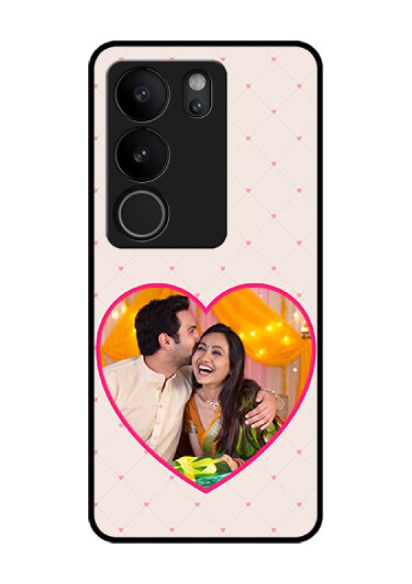 Vivo V29 5G Custom Glass Phone Case - Heart Shape Design