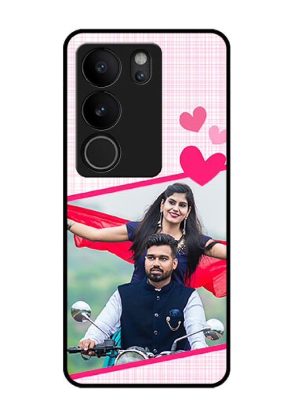 Vivo V29 5G Custom Glass Phone Case - Love Shape Heart Design