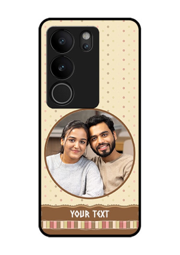 Vivo V29 5G Custom Glass Phone Case - Brown Dotted Mobile Case Design