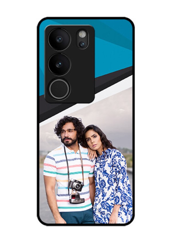Vivo V29 5G Custom Glass Phone Case - Simple Pattern Photo Upload Design