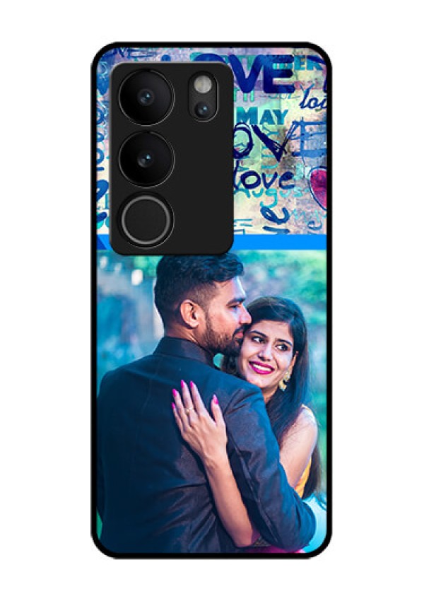 Vivo V29 5G Custom Glass Phone Case - Colorful Love Design