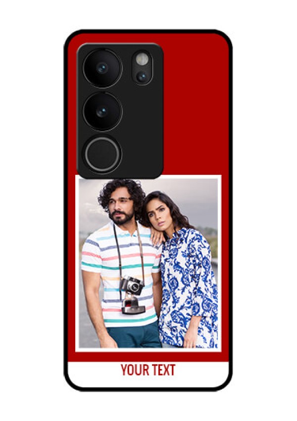 Vivo V29 5G Custom Glass Phone Case - Red Color Design