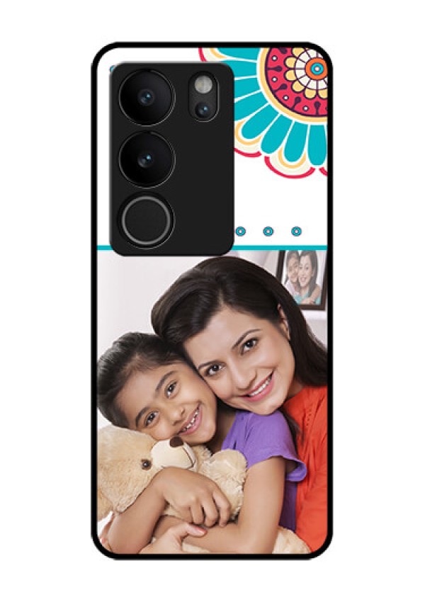 Vivo V29 5G Custom Glass Phone Case - Flower Design