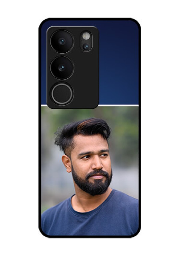 Vivo V29 5G Custom Glass Phone Case - Simple Royal Blue Design