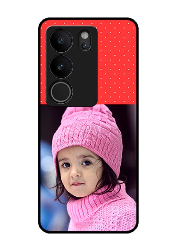 Vivo V29 5G Custom Glass Phone Case - Red Pattern Design
