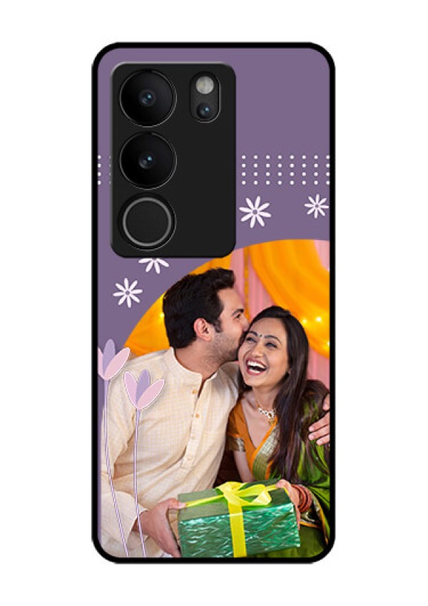 Vivo V29 5G Custom Glass Phone Case - Lavender Flowers Design