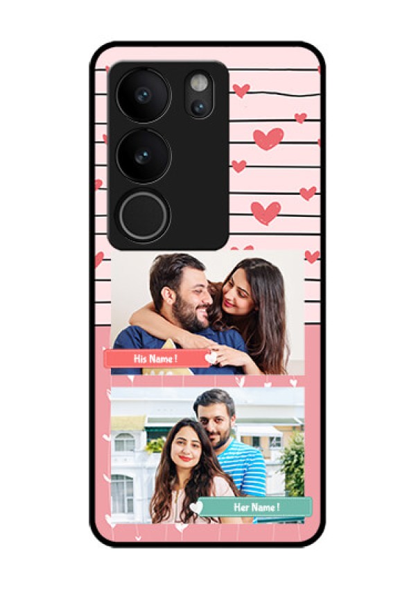 Vivo V29 5G Custom Glass Phone Case - Photo With Heart Design