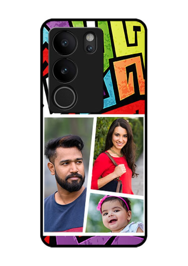 Vivo V29 5G Custom Glass Phone Case - Graffiti Pattern Design