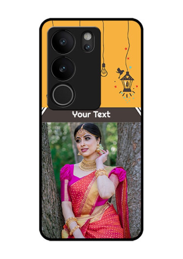 Vivo V29 5G Custom Glass Phone Case - With Family Picture And Icons