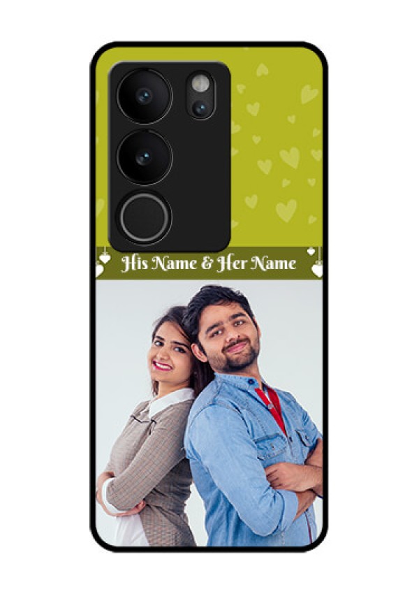 Vivo V29 5G Custom Glass Phone Case - You & Me Heart Design