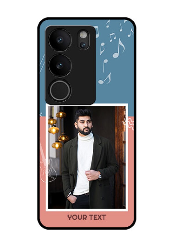 Vivo V29 5G Custom Glass Phone Case - With Color Musical Note Design