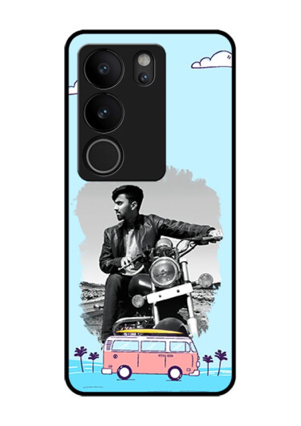 Vivo V29 5G Custom Glass Phone Case - Travel & Adventure Design