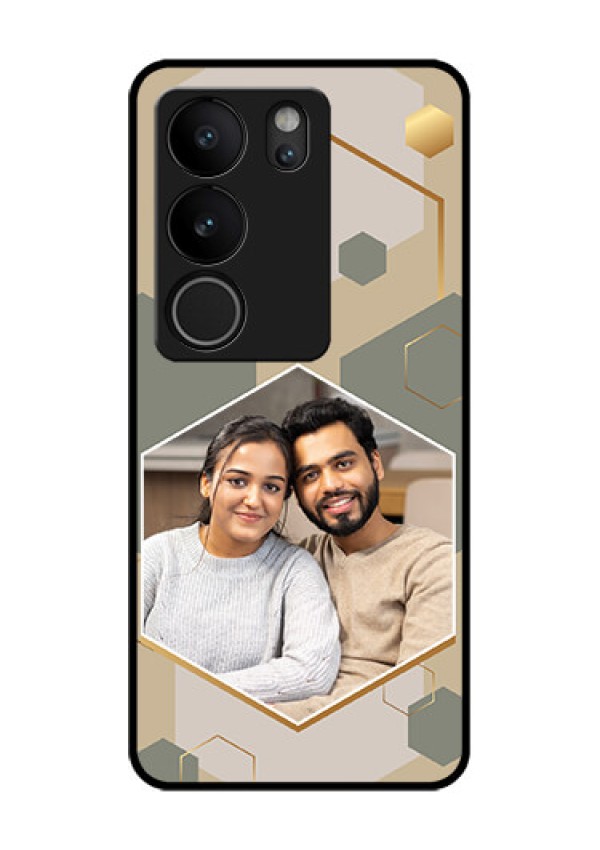 Vivo V29 5G Custom Glass Phone Case - Stylish Hexagon Pattern Design