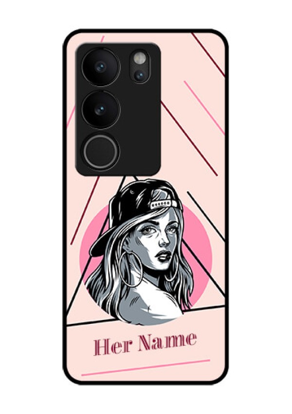 Vivo V29 5G Custom Glass Phone Case - Rockstar Girl Design