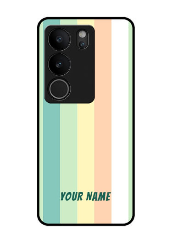 Vivo V29 5G Custom Glass Phone Case - Multi - Colour Stripes Design