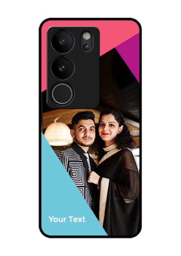 Vivo V29 5G Custom Glass Phone Case - Stacked Triple Colour Design