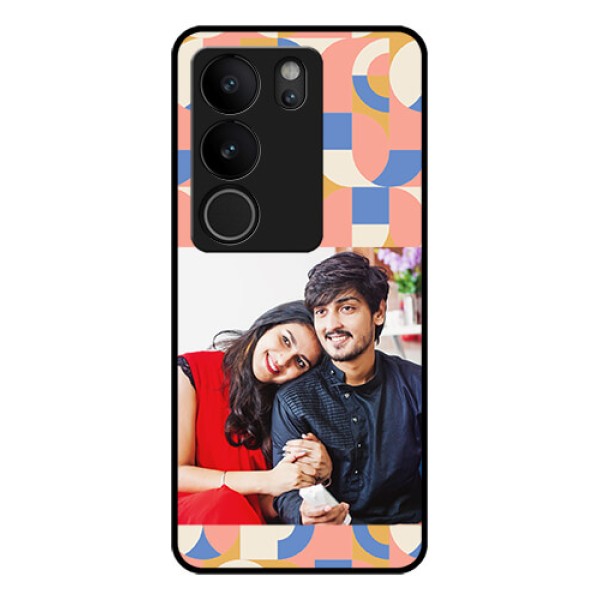 Vivo V29 5G Custom Glass Phone Case - Semi - Circle Maze Pattern Design