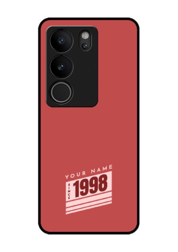 Vivo V29 5G Custom Glass Phone Case - Red Custom Year Of Birth Design