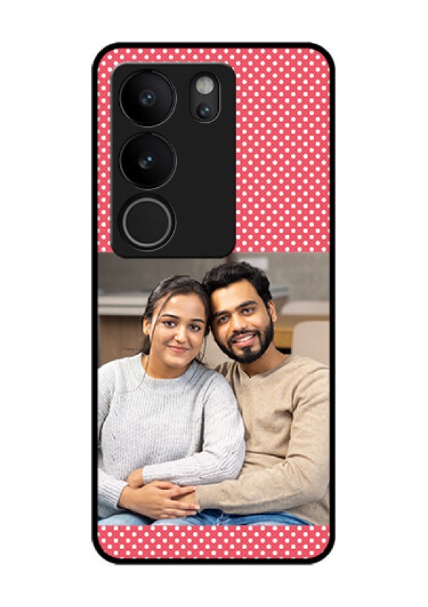 Vivo V29 Pro 5G Custom Glass Phone Case - White Dotted Design