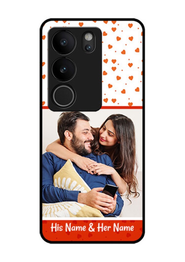 Vivo V29 Pro 5G Custom Glass Phone Case - Orange Love Symbol Design
