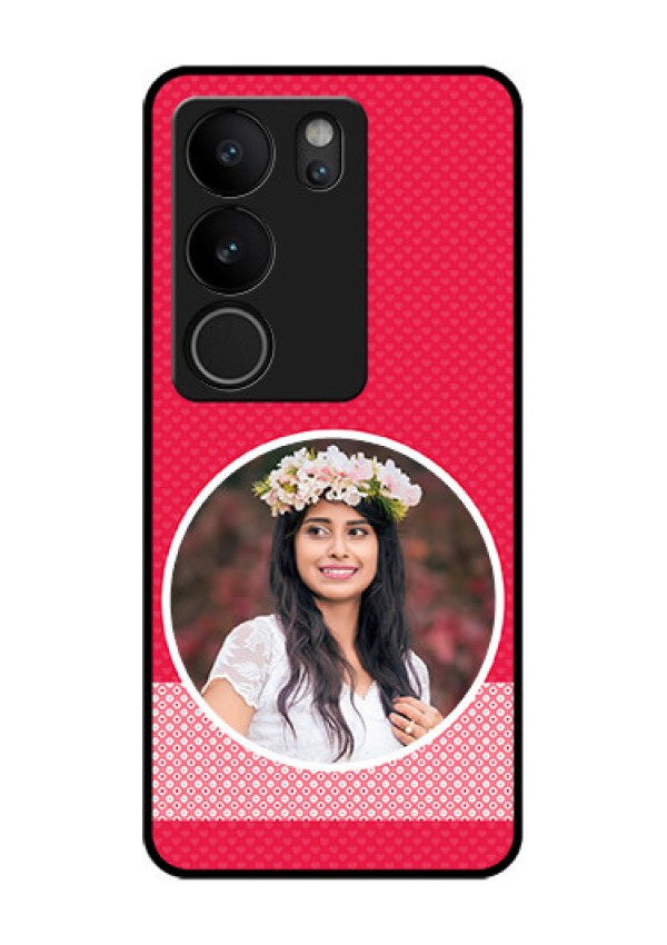 Vivo V29 Pro 5G Custom Glass Phone Case - Pink Color Pattern Design