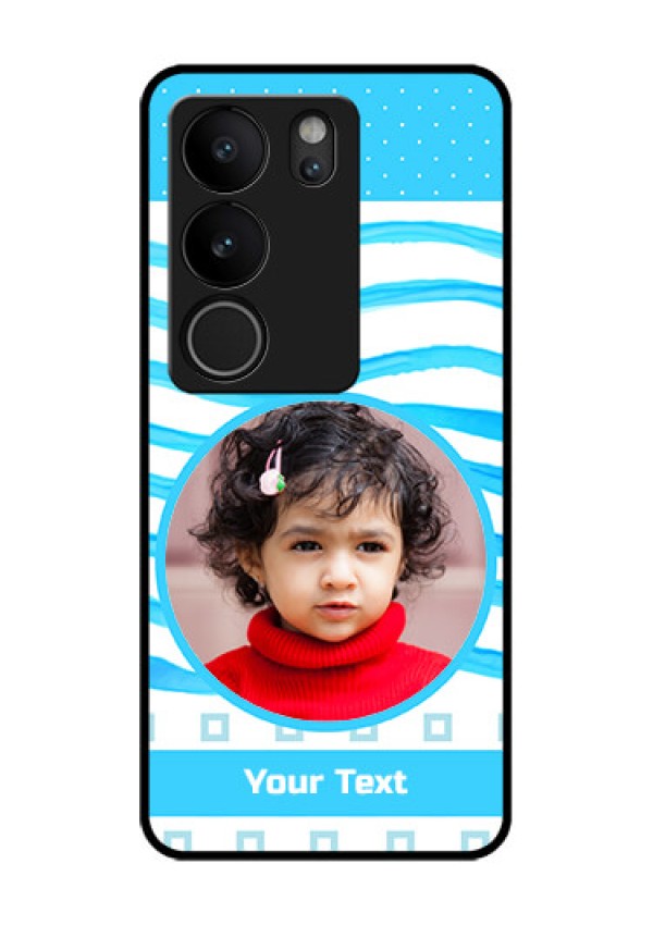 Vivo V29 Pro 5G Custom Glass Phone Case - Simple Blue Case Design
