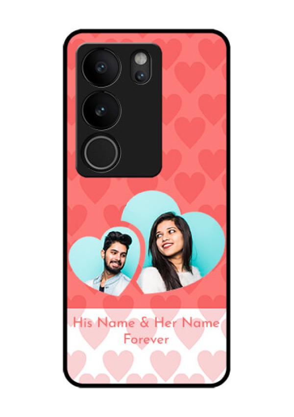 Vivo V29 Pro 5G Custom Glass Phone Case - Couple Pic Upload Design