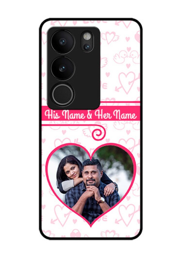 Vivo V29 Pro 5G Custom Glass Phone Case - Heart Shape Love Design