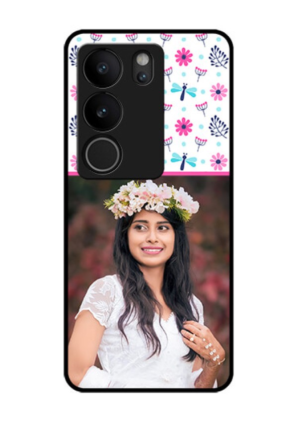 Vivo V29 Pro 5G Custom Glass Phone Case - Colorful Flower Design