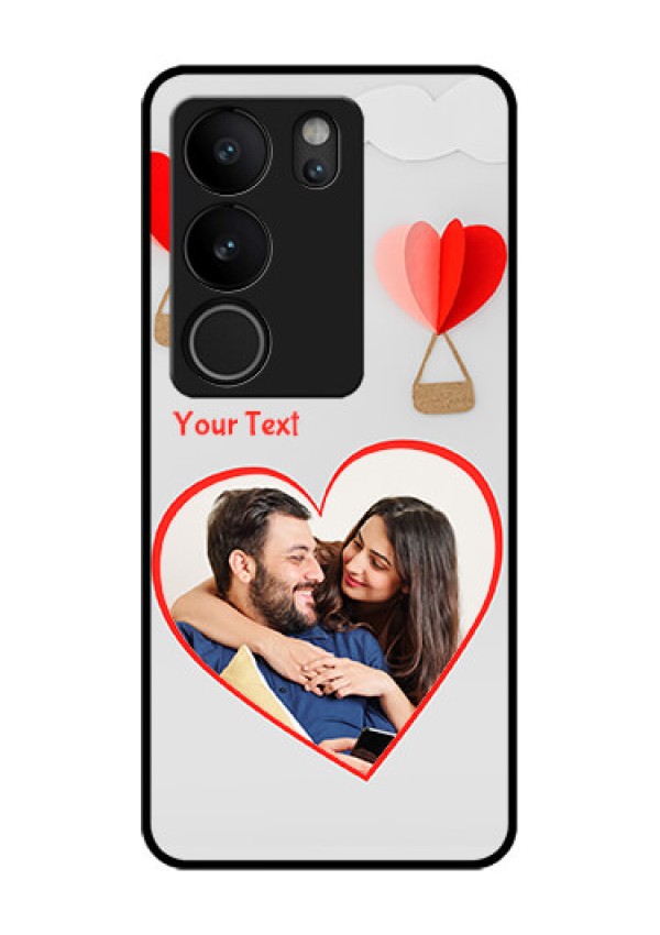 Vivo V29 Pro 5G Custom Glass Phone Case - Parachute Love Design