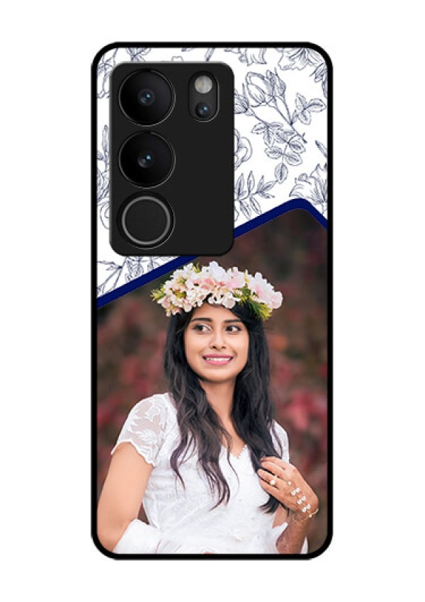 Vivo V29 Pro 5G Custom Glass Phone Case - Classy Floral Design