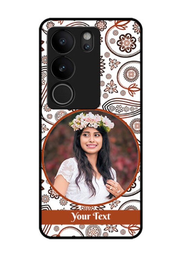 Vivo V29 Pro 5G Custom Glass Phone Case - Abstract Flower Design