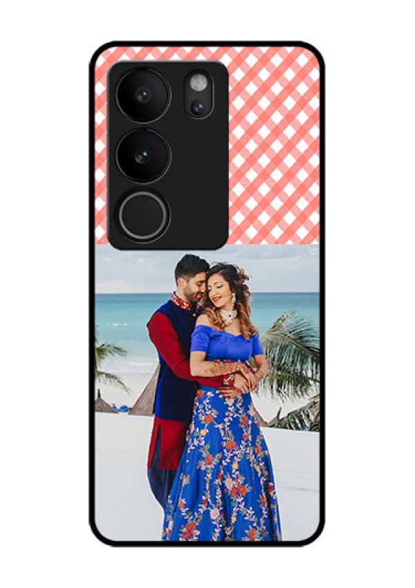 Vivo V29 Pro 5G Custom Glass Phone Case - Pink Pattern Design