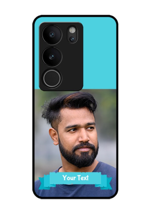 Vivo V29 Pro 5G Custom Glass Phone Case - Blue Color Design